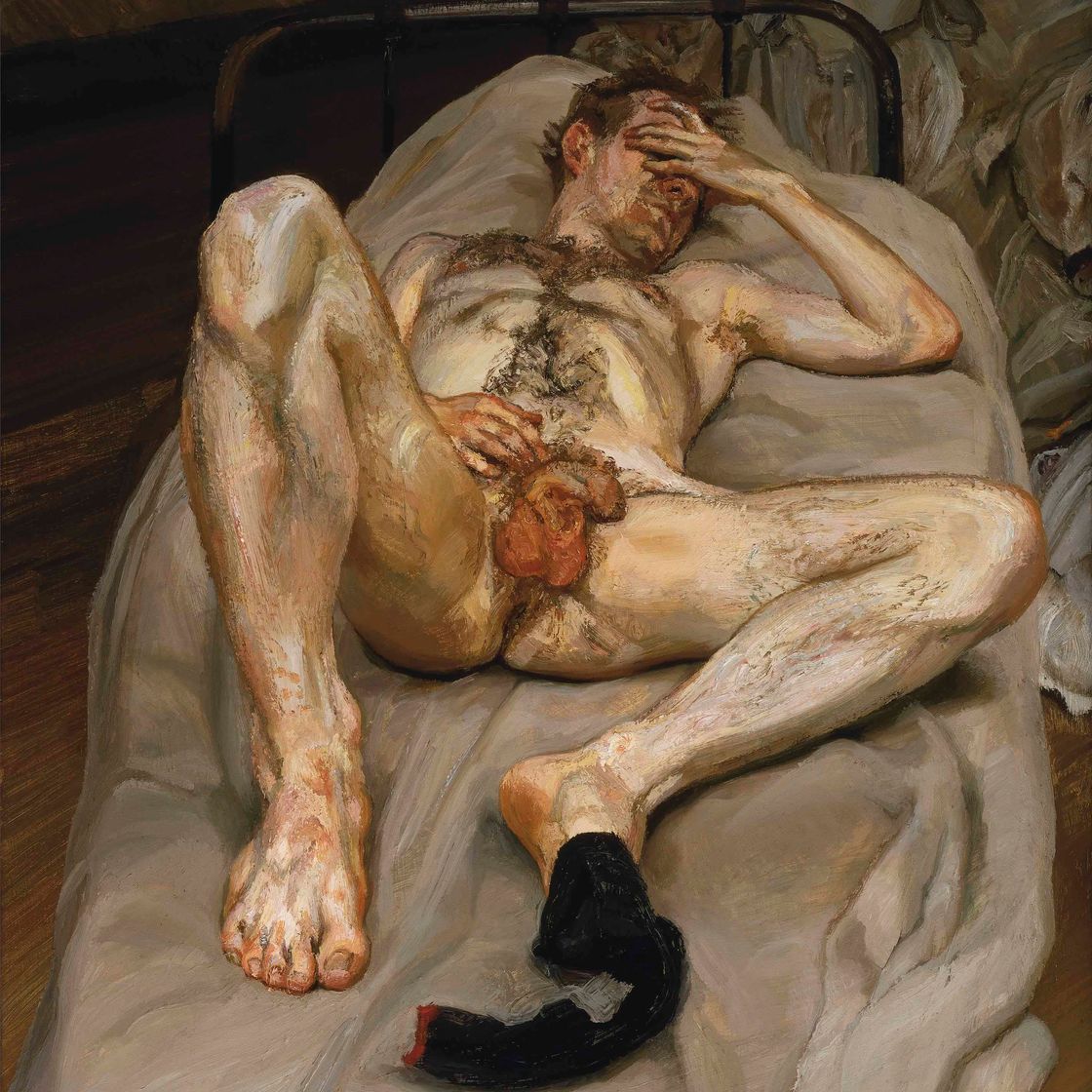 Lucian Freud — Голый мужчина на кровати, изображение 2