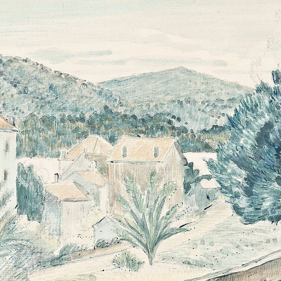 Lucien Pissarro — Деревня с пейзажем за ее пределами