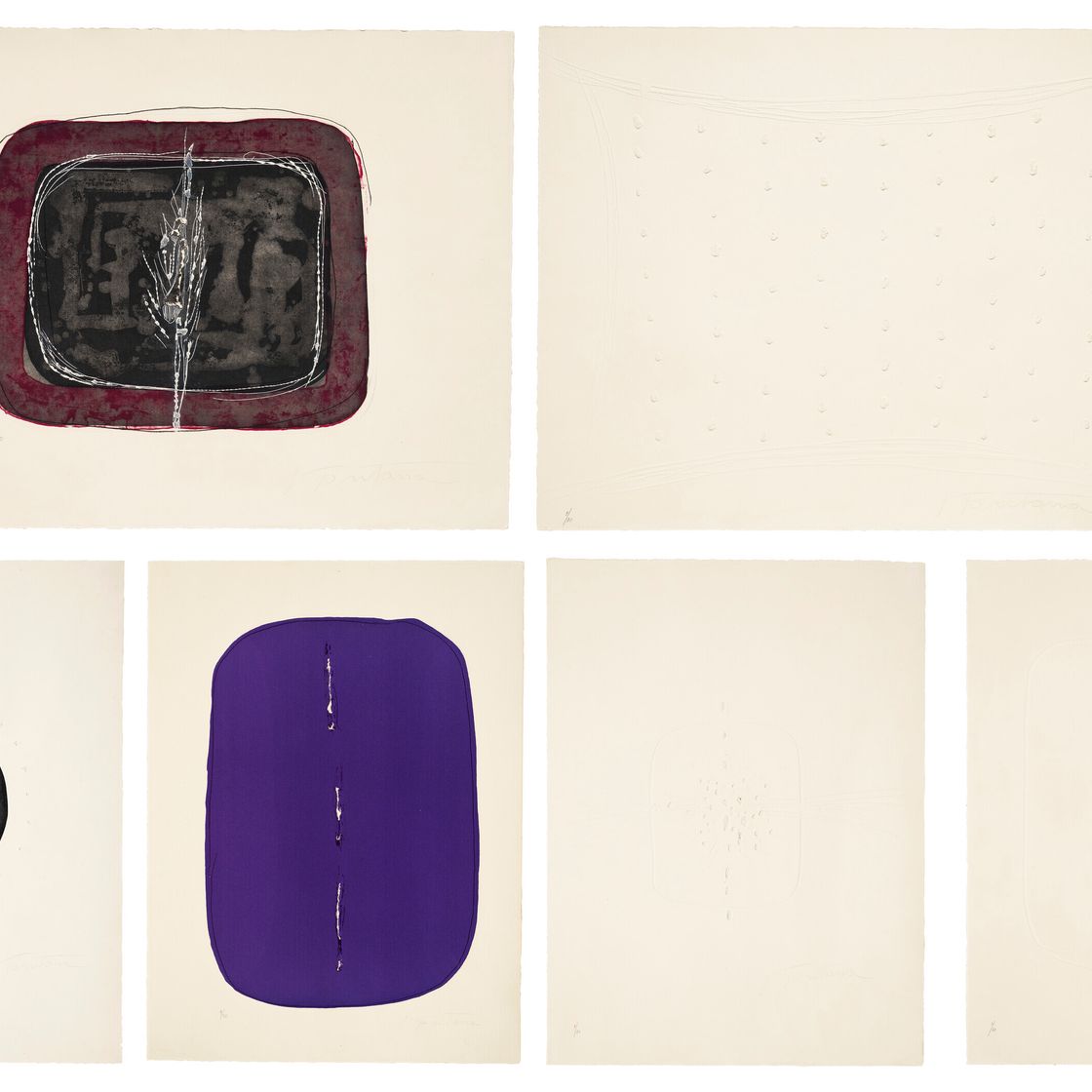 Lucio Fontana — 6 Оригинальных надрезов, изображение 1