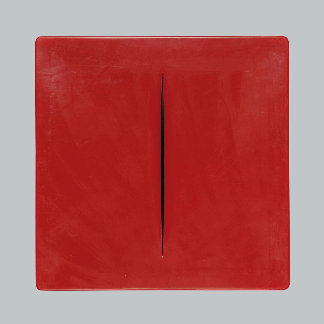 Lucio Fontana — Кончетто Спациале (красный)