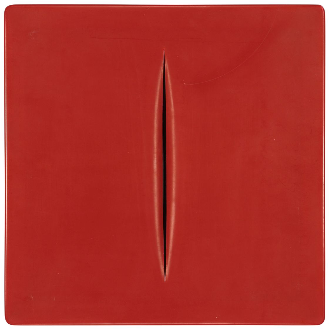 Lucio Fontana — Кончетто Спациале (красный)