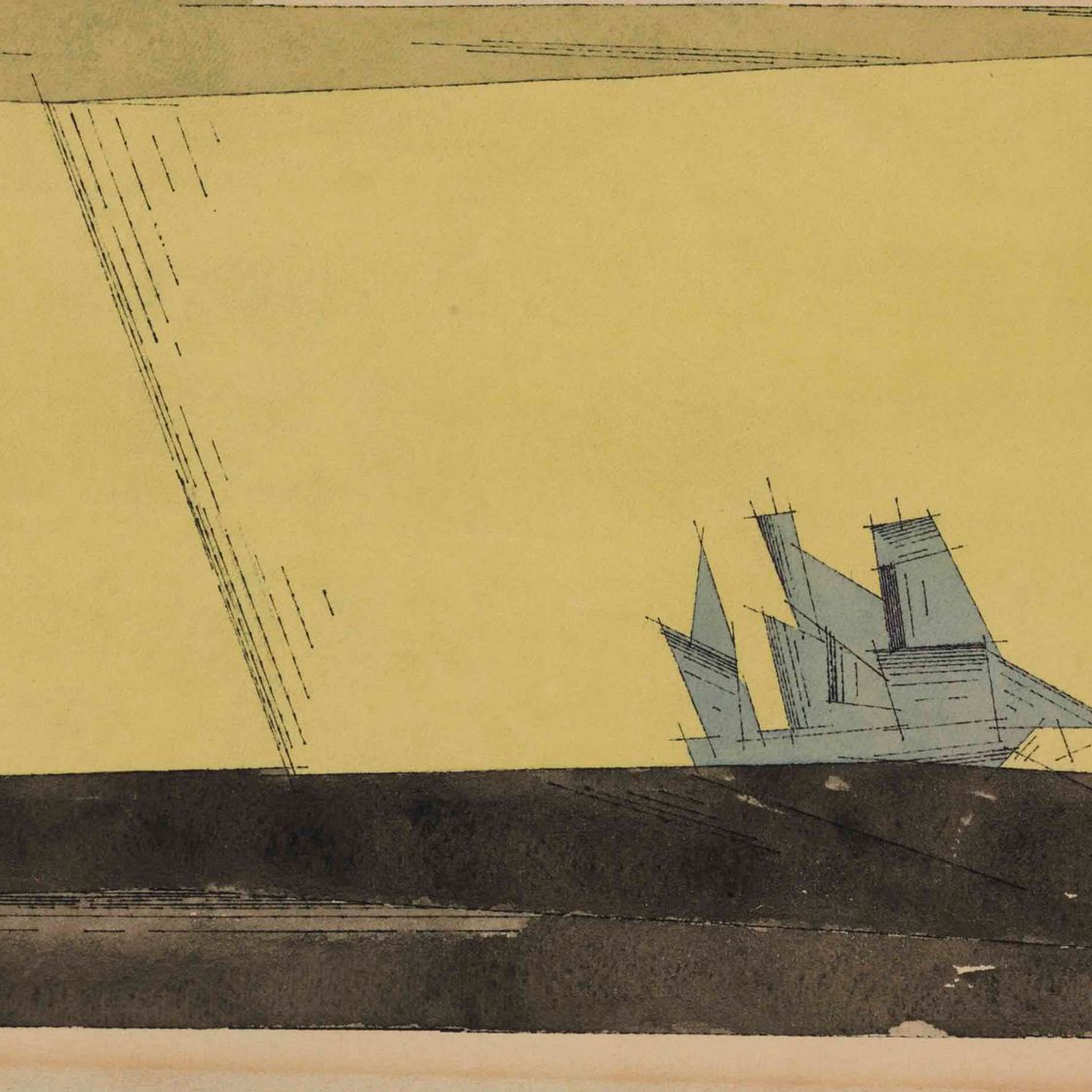 Lyonel Feininger — Без названия (Шхуна на Черном море)