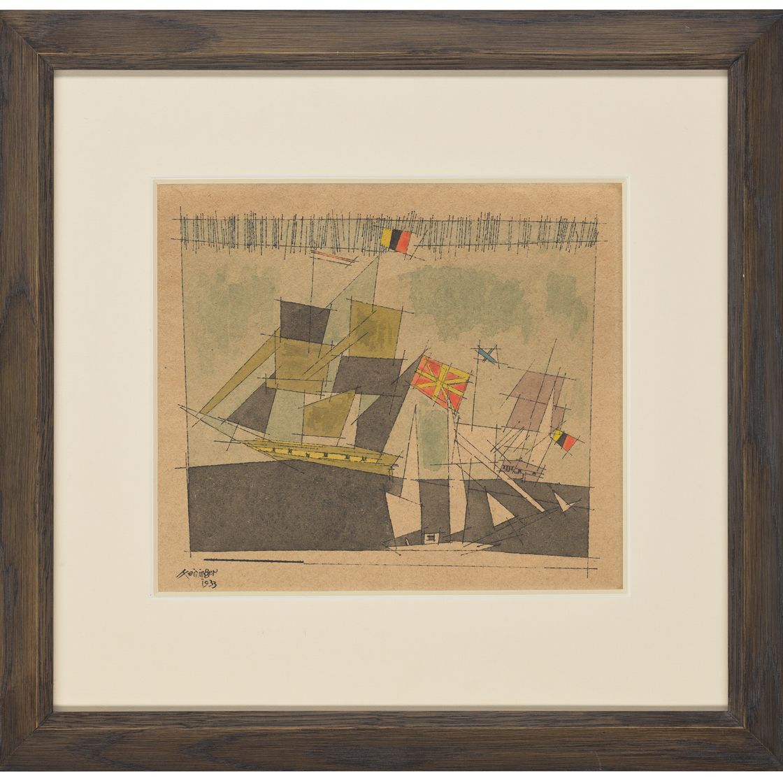Lyonel Feininger — Клиперные суда с флагами, изображение 2