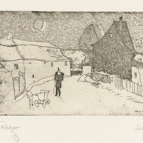 Lyonel Feininger — Зимняя ночь (Прассе Е, 60)
