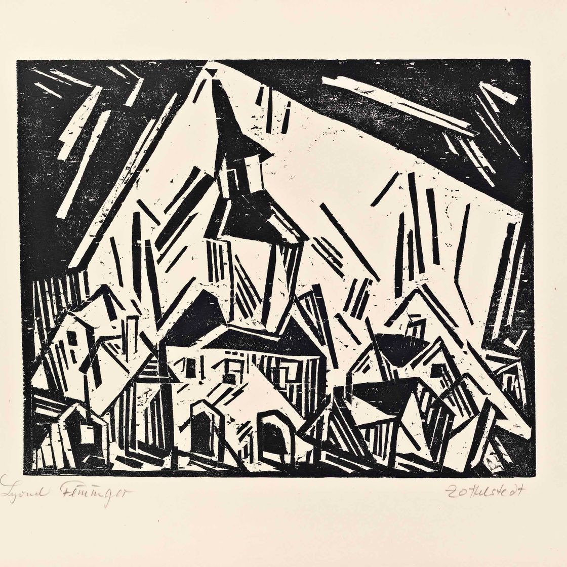 Lyonel Feininger — Ратуша фон Цоттельштедта, 2, откуда: Die Schaffenden (Прассе, W 51)