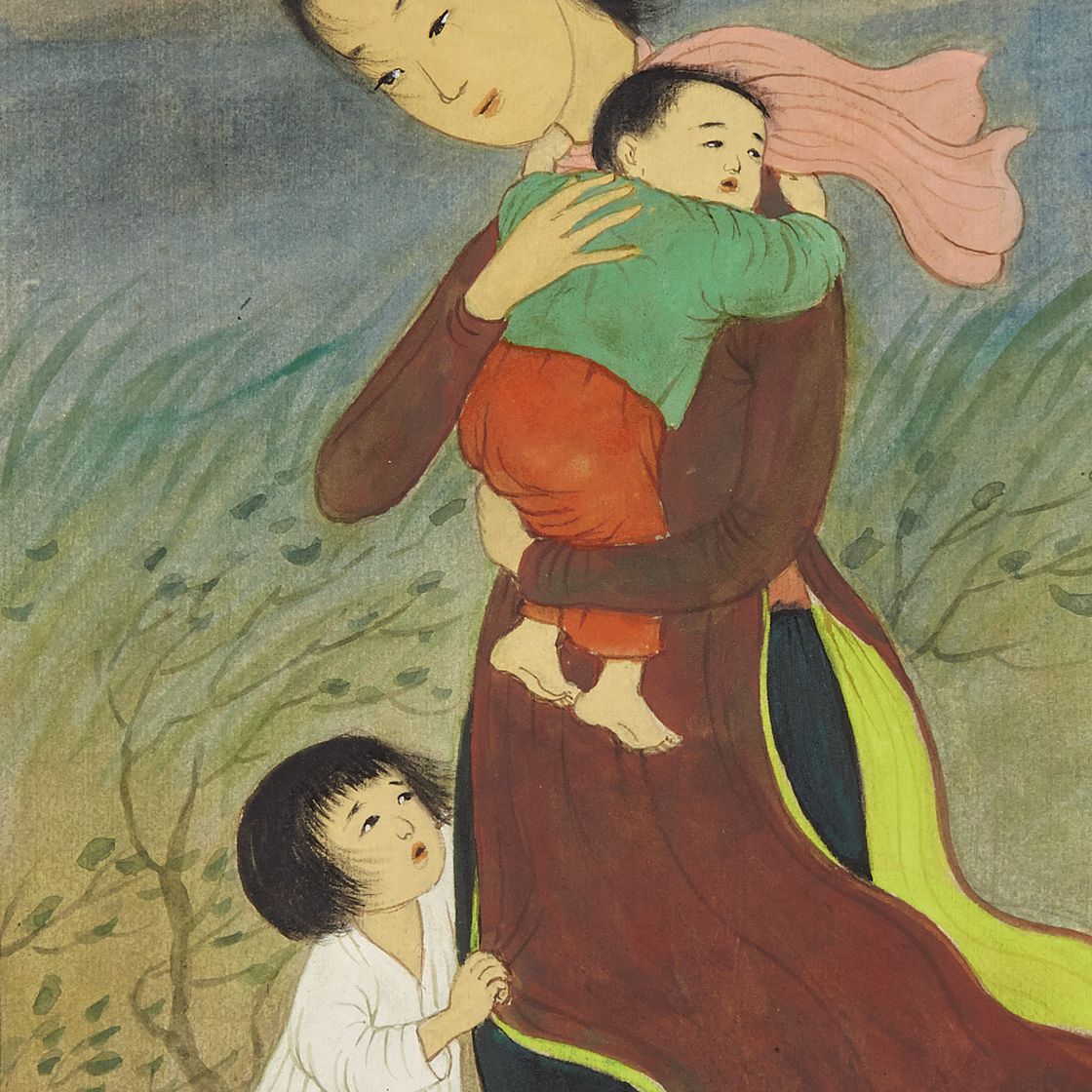 Mai Thu — Молодая мать и ее дети (Jeune mere et ses enfants)