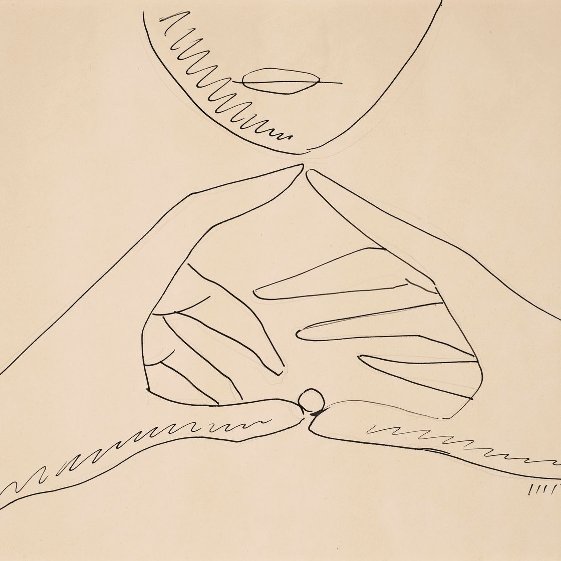 Man Ray — Без названия (руки, мяч и половина лица), изображение 1