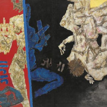 Maqbool Fida Husain — Битва при Ганге и Джамуне: Махабхарата 12