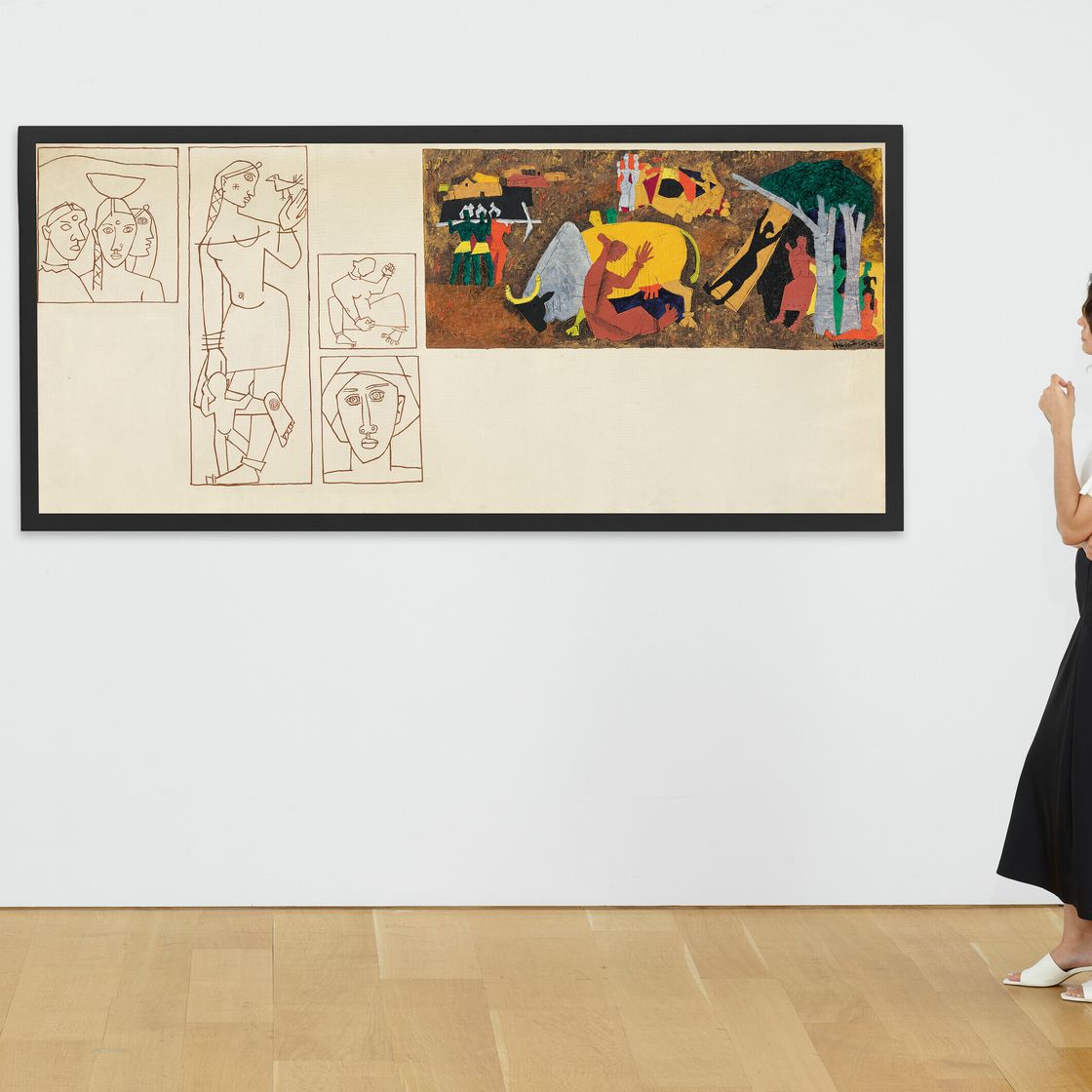 Maqbool Fida Husain — Без названия (Деревенские сцены), изображение 2