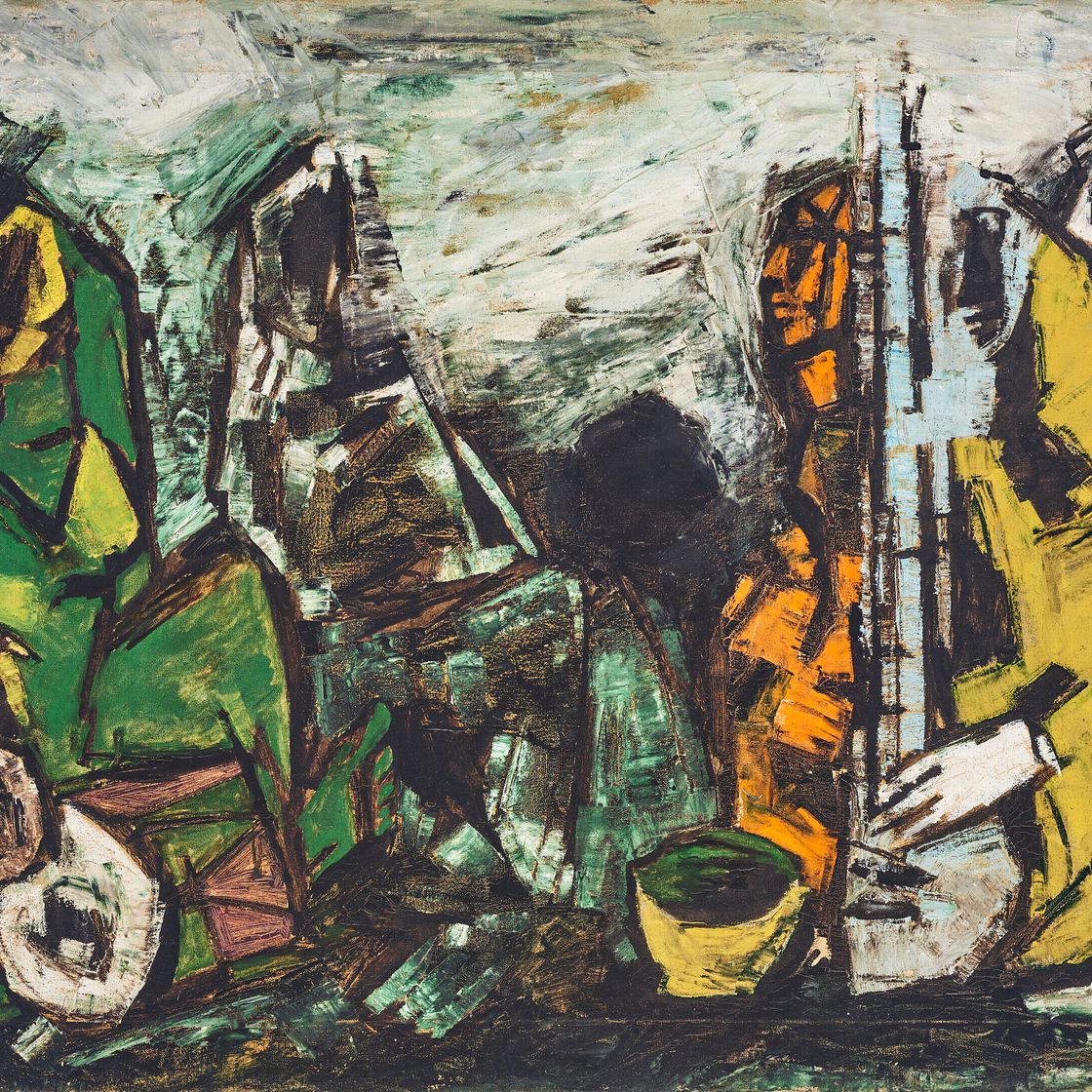 Maqbool Fida Husain — Без названия (Музыканты), изображение 1