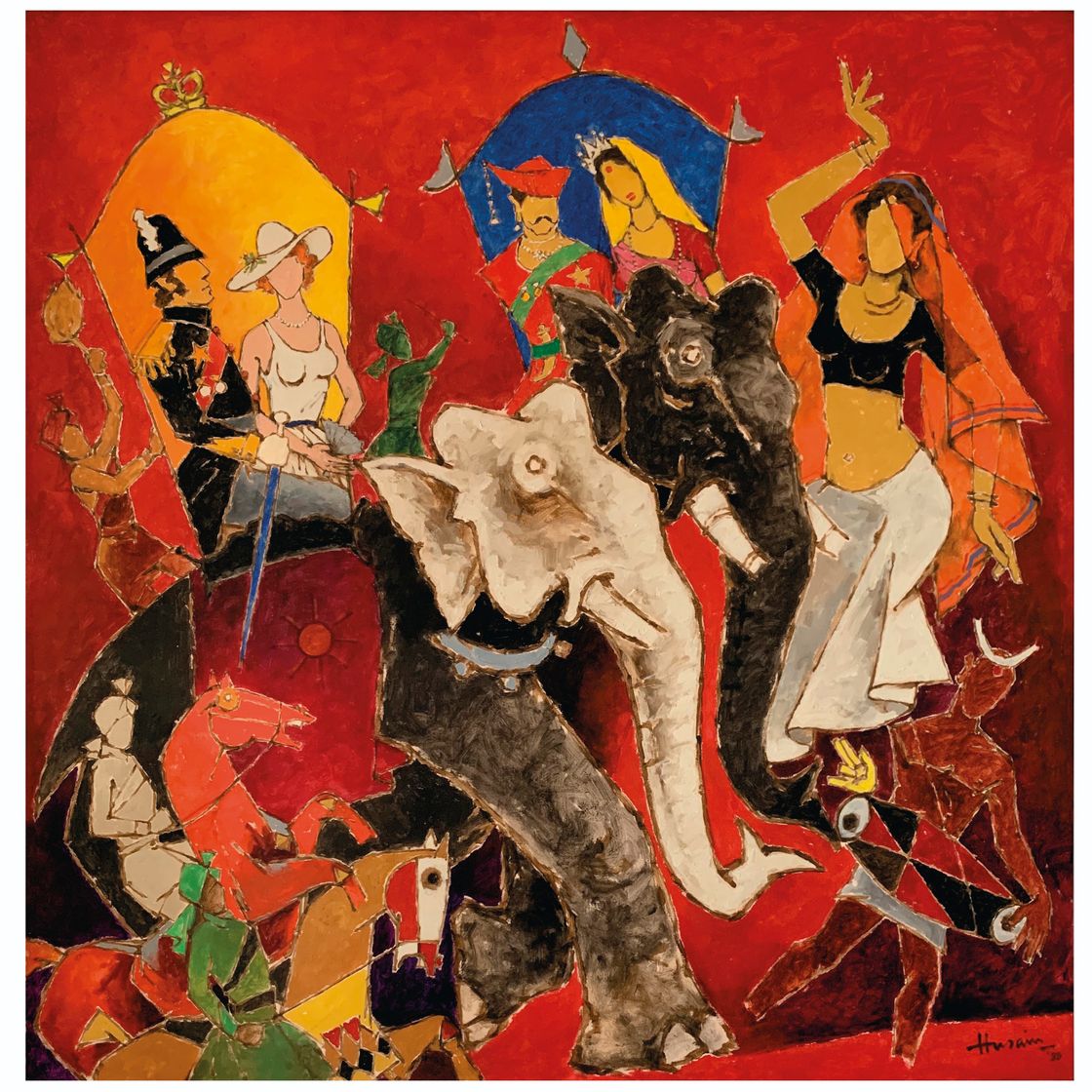 Maqbool Fida Husain — Без названия (серия "Радж")