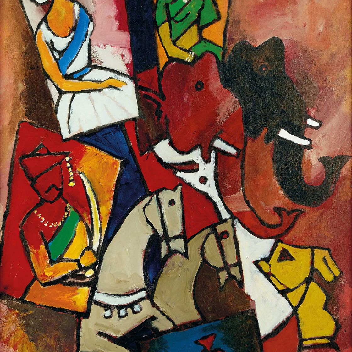 Maqbool Fida Husain — Без названия (серия "Радж")