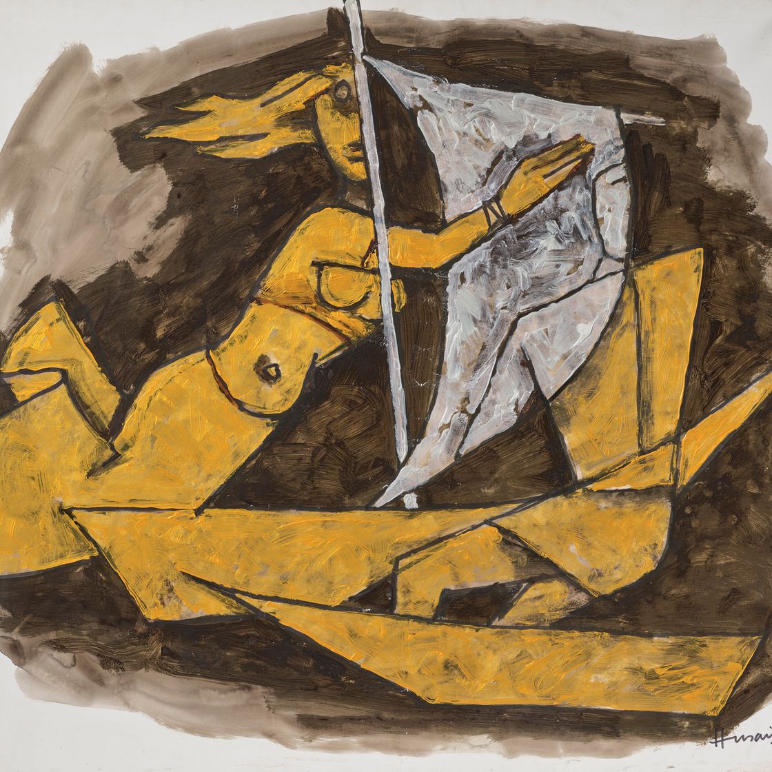 Maqbool Fida Husain — Без названия (Ветер)