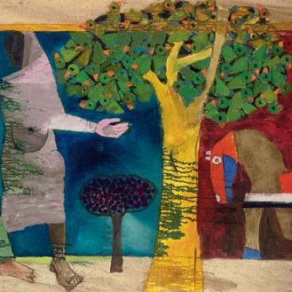 Maqbool Fida Husain — Птицы на дереве