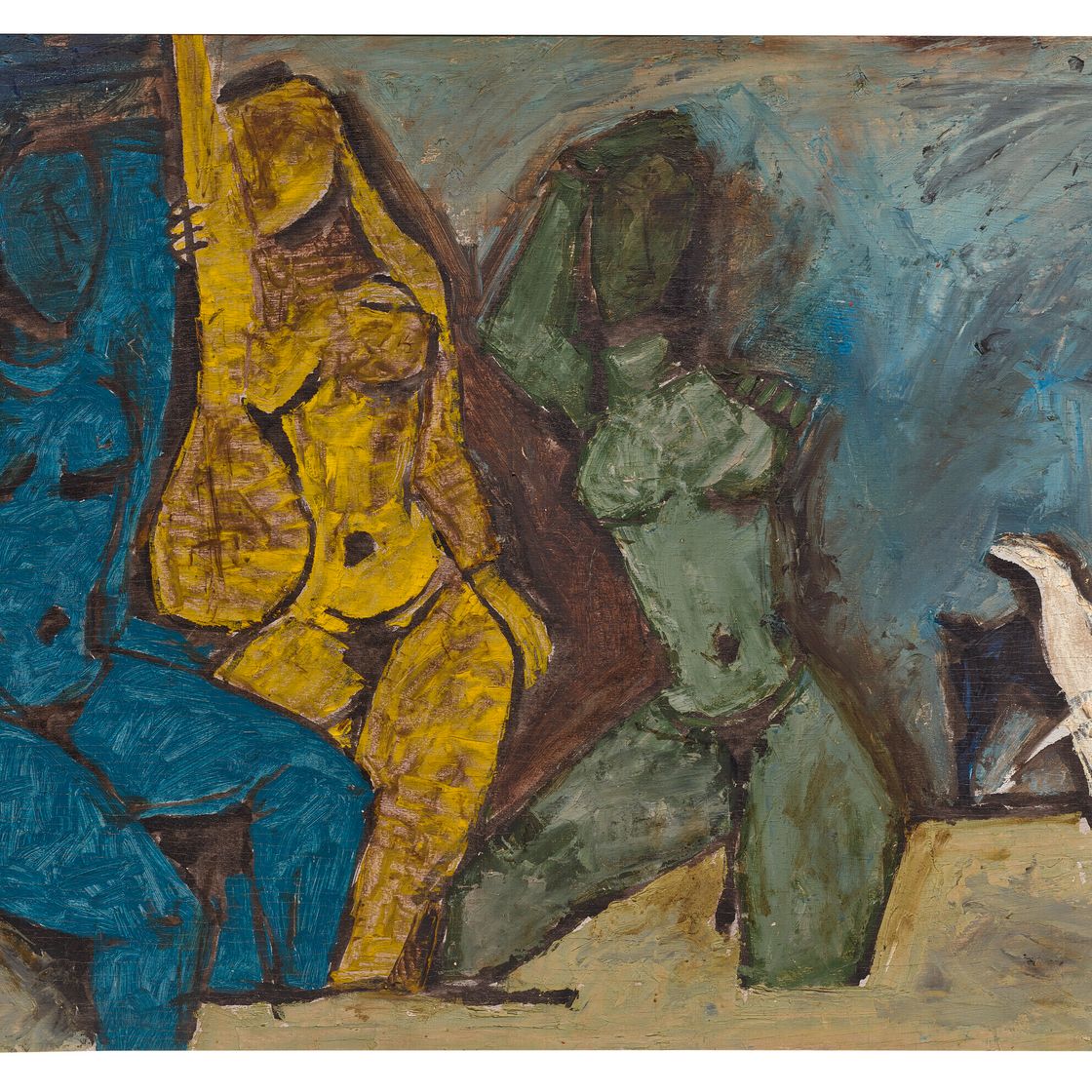 Maqbool Fida Husain — Без названия (Три женщины)