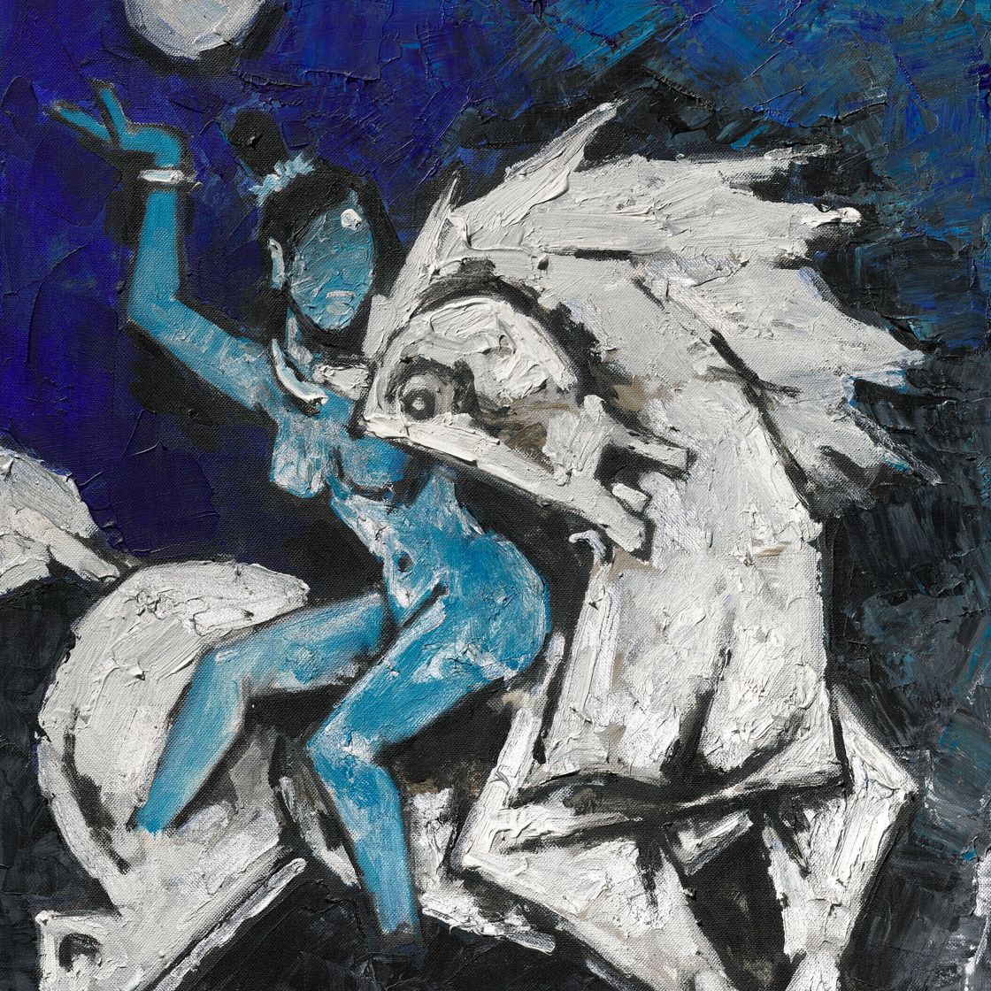 Maqbool Fida Husain — Без названия (Лошадь и всадник), изображение 1