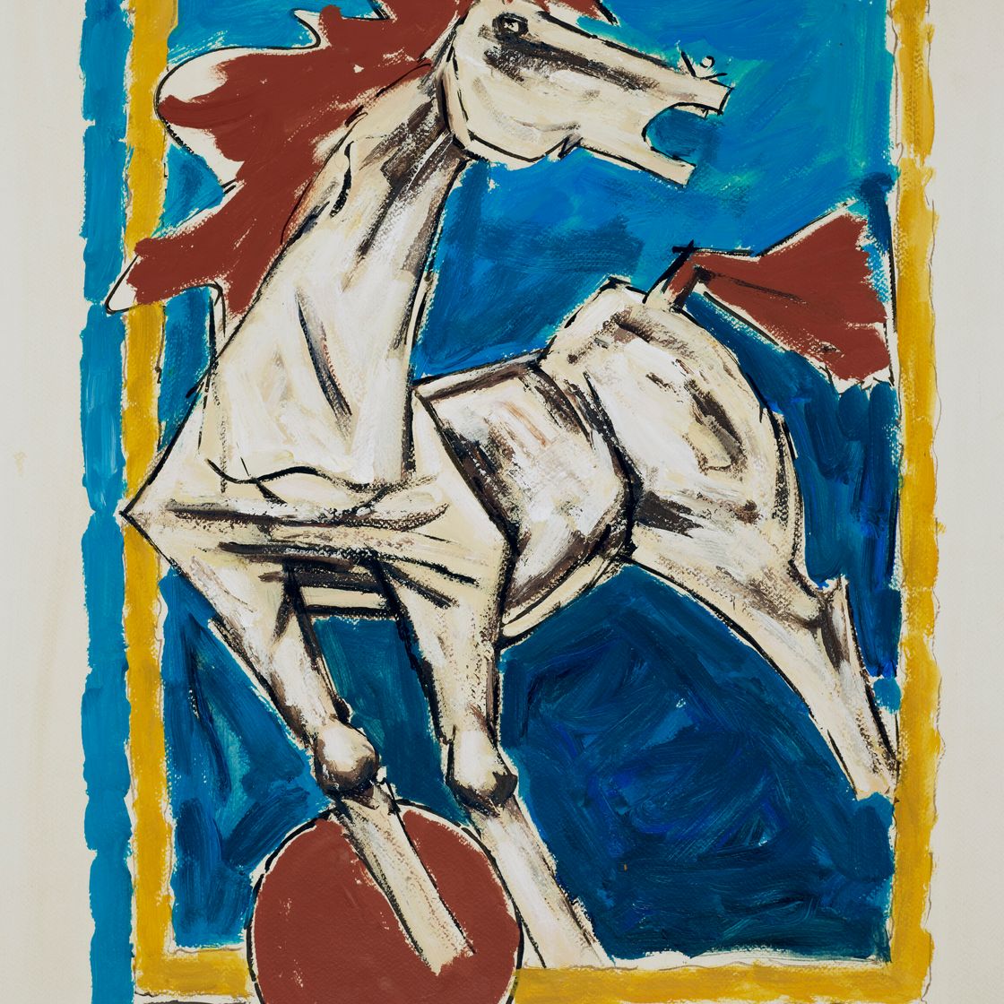 Maqbool Fida Husain — Без названия (Лошадь и Солнце)