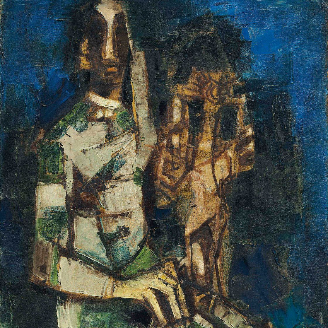 Maqbool Fida Husain — Без названия (Дама с петухом)