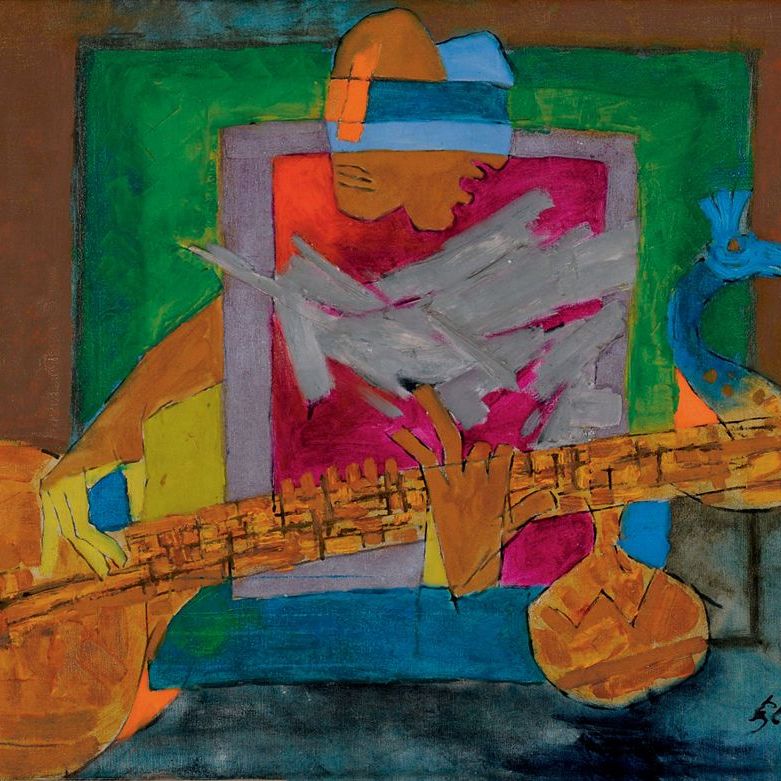 Maqbool Fida Husain — Без названия (игрок Вина)