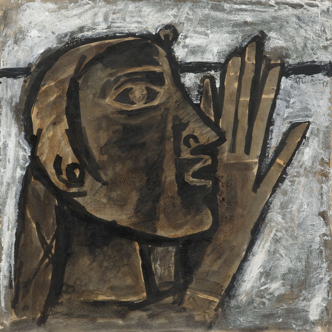 Maqbool Fida Husain — Без названия (голова девушки)