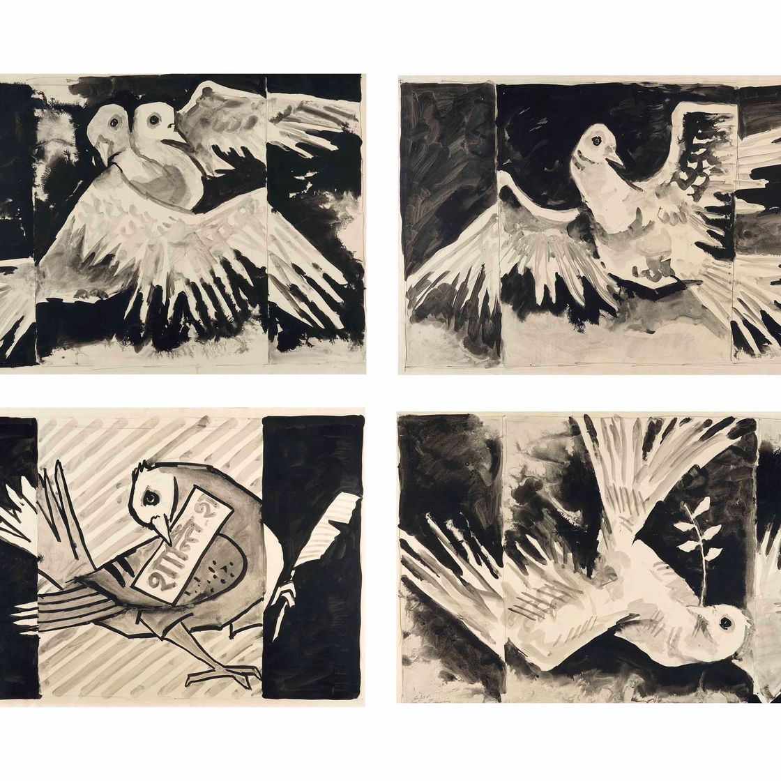 Maqbool Fida Husain — Голуби мира