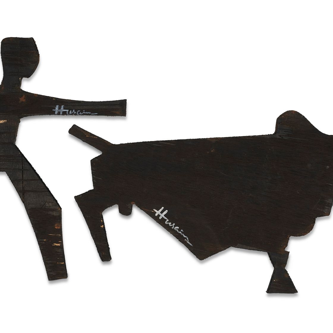 Maqbool Fida Husain — Без названия (Фермер и бык), изображение 4
