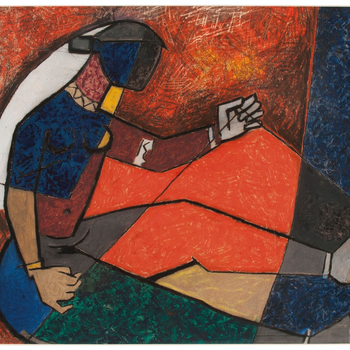 Maqbool Fida Husain — Без названия (Леди Уивинг)