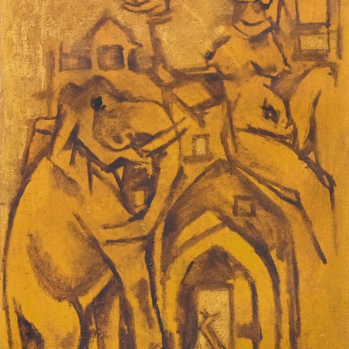 Maqbool Fida Husain — Праздник Холи в Джайпуре