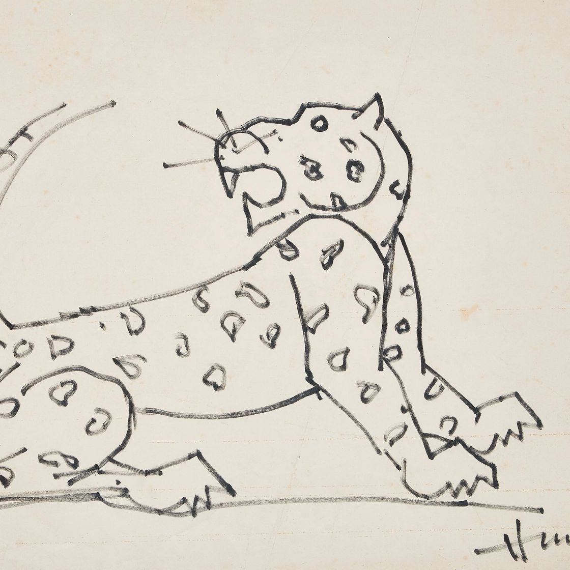 Maqbool Fida Husain — Без названия (Леопард)