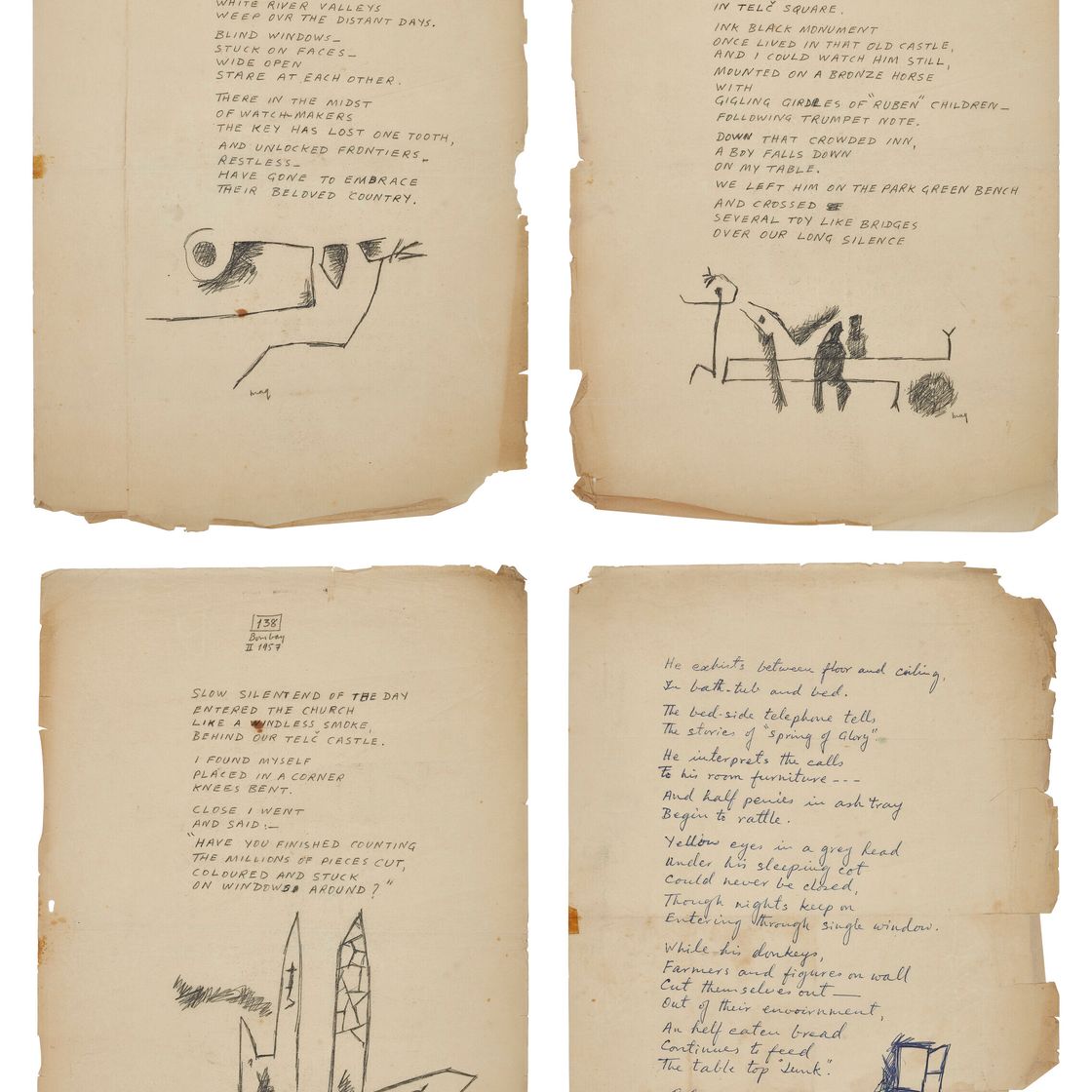 Maqbool Fida Husain — Без названия (Поэтические рукописи)