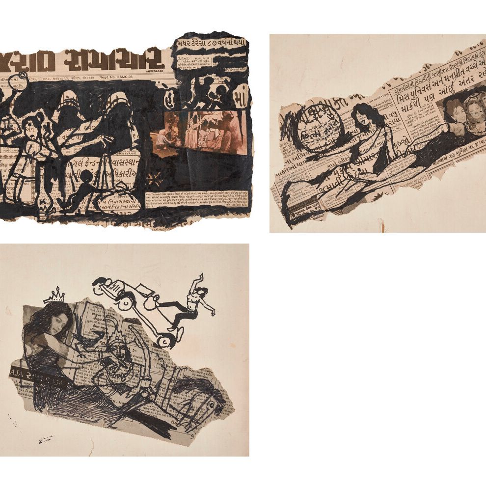 Maqbool Fida Husain — Без названия (Мать Тереза); Без названия (фильм "Джагат"); Без названия (Мадхури)