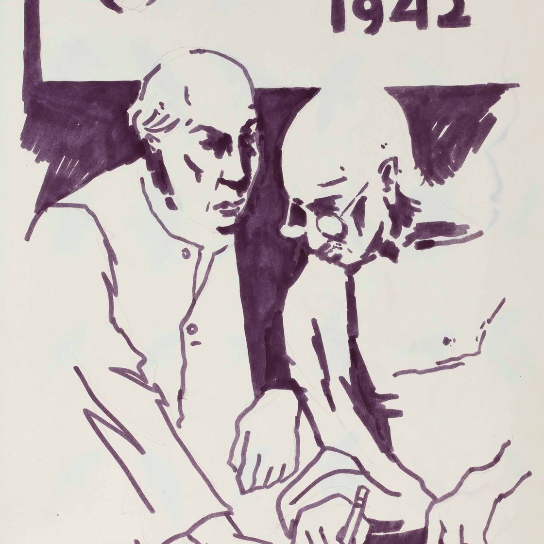 Maqbool Fida Husain — Без названия (Покинуть Индию)
