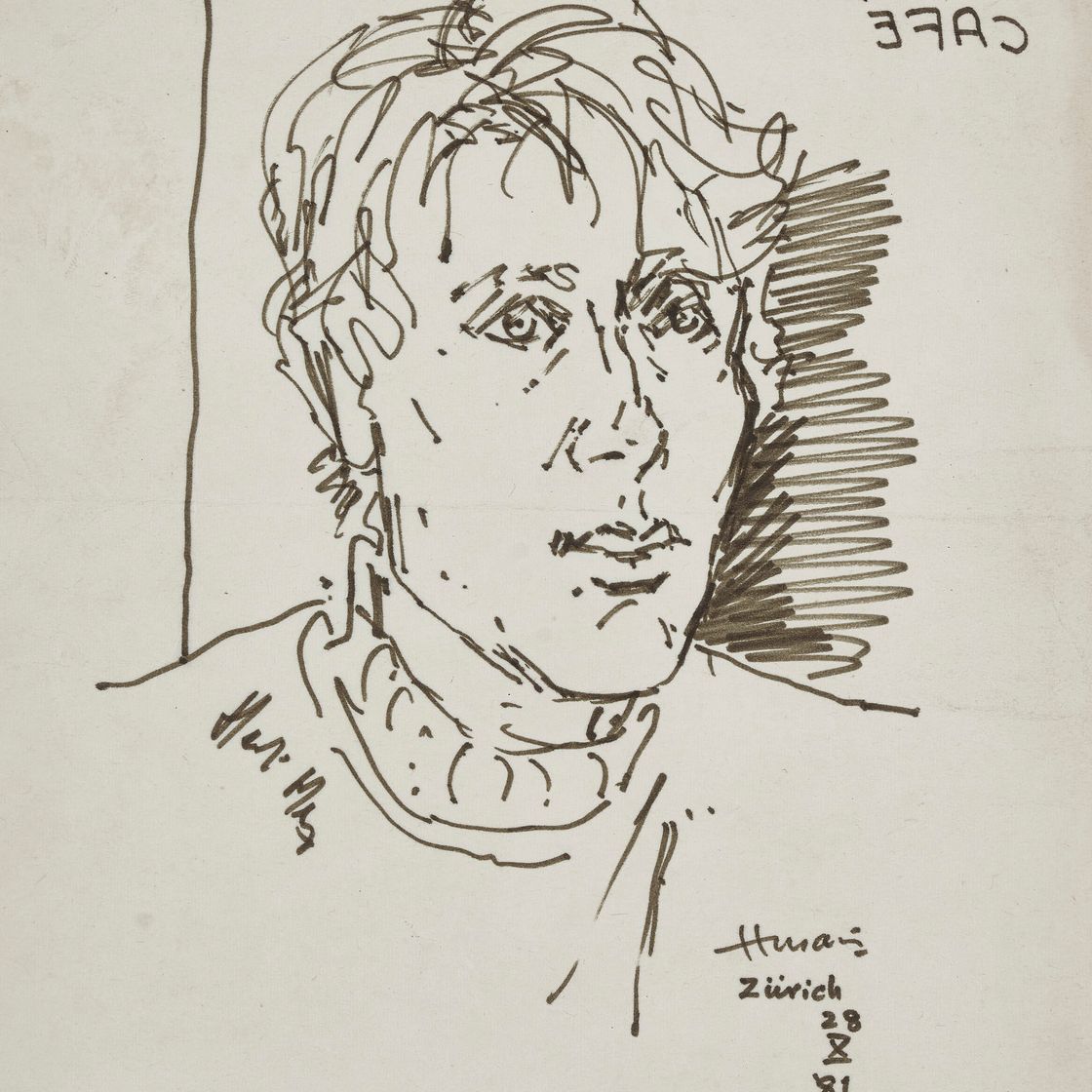 Maqbool Fida Husain — Без названия (кафе "Одеон")
