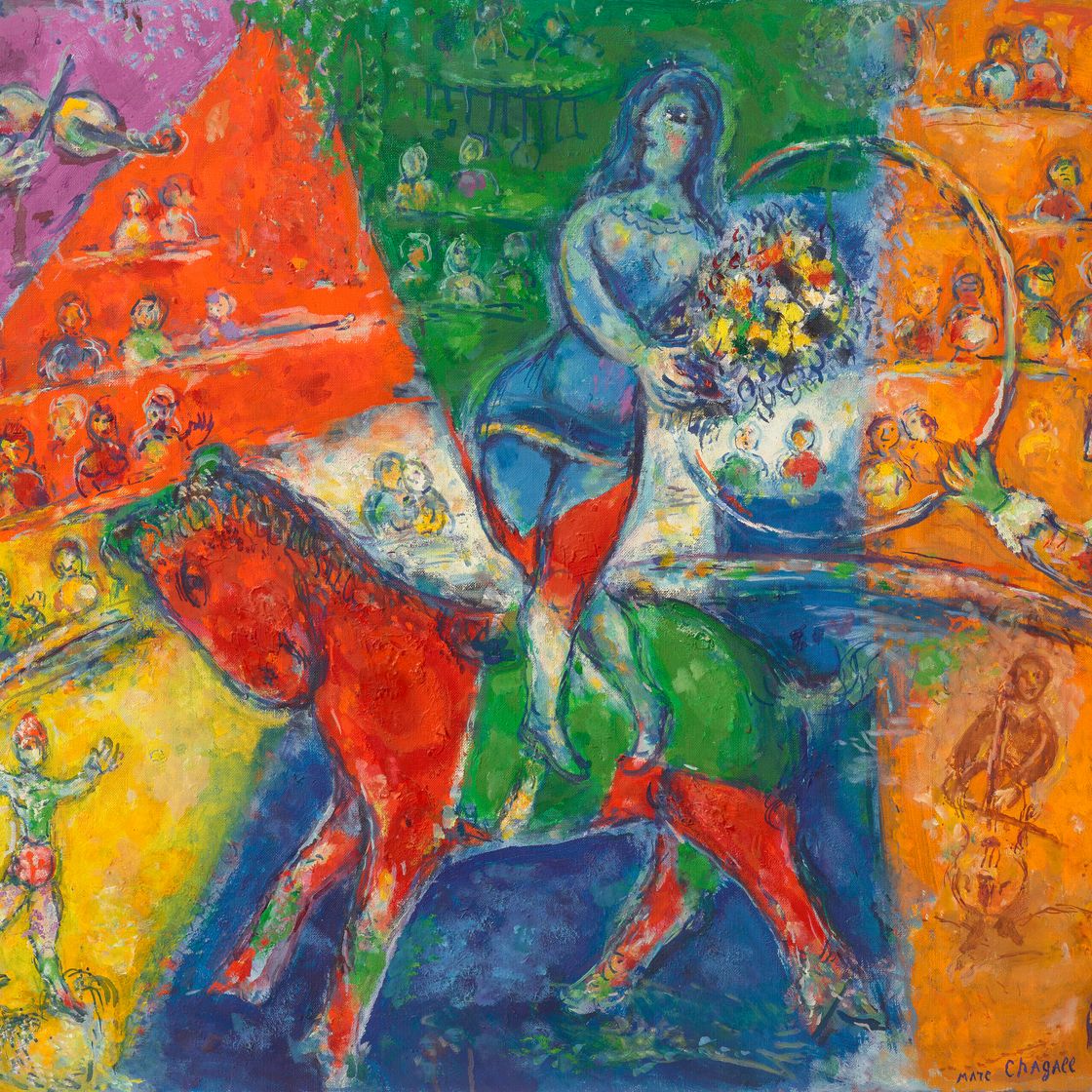 Marc Chagall — Красный и синий цирк, изображение 1
