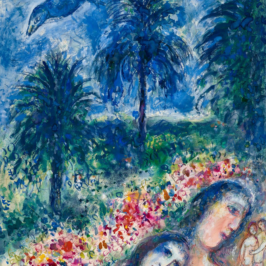 Marc Chagall — Влюбленные друг в друга на Антибах, изображение 1
