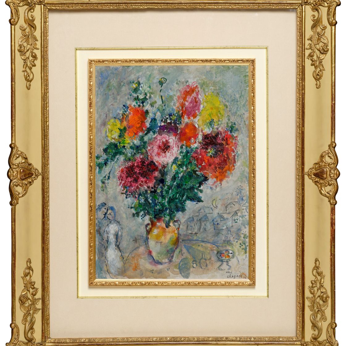 Marc Chagall — Букет цветов и любви, изображение 2
