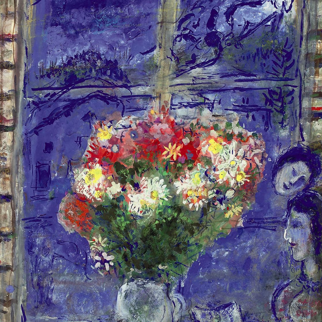 Marc Chagall — Роковая девушка, прячущаяся за окном в Сильсе