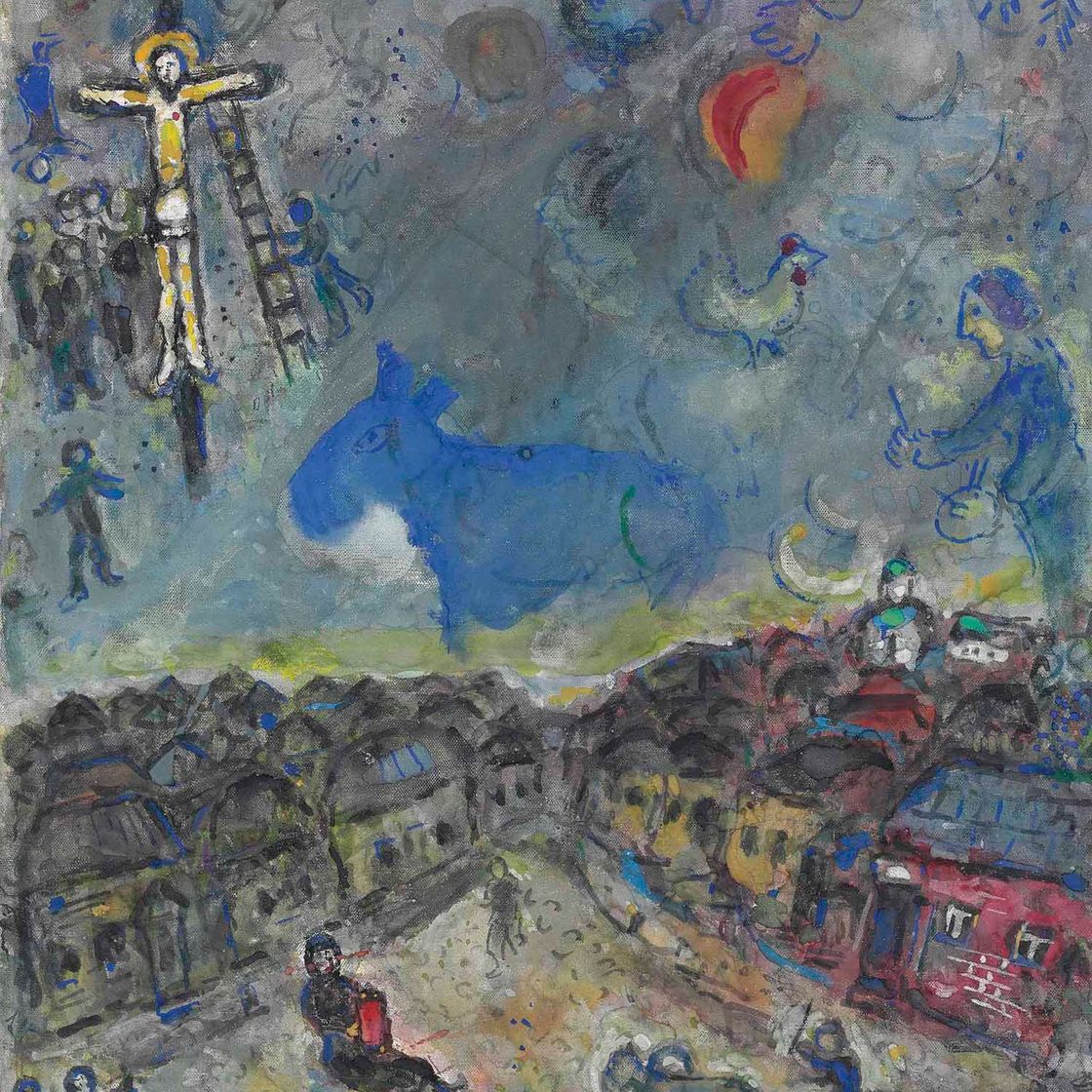 Marc Chagall — Голубая ночь в деревне