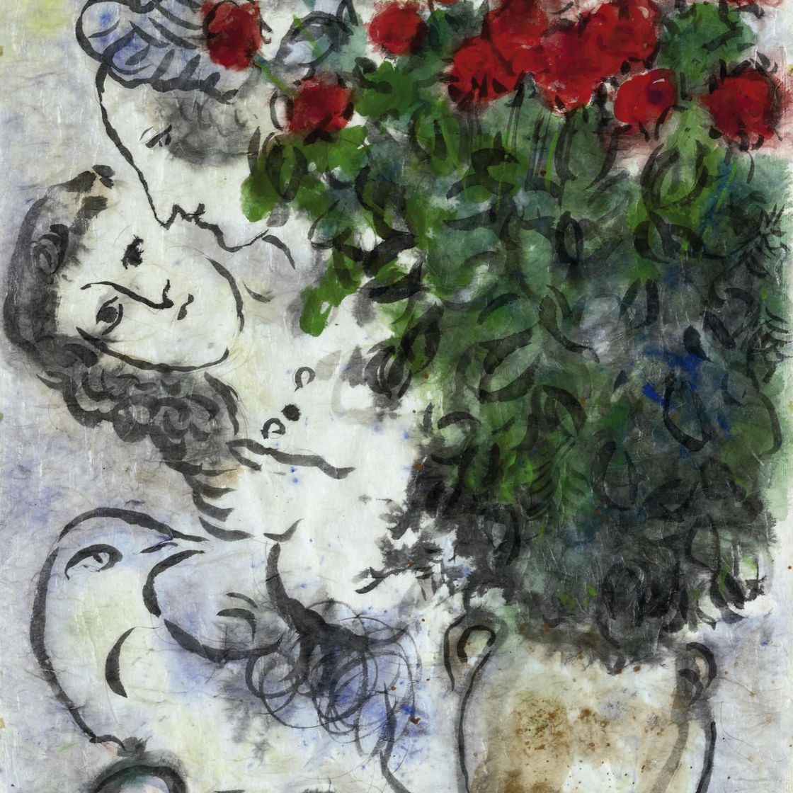 Marc Chagall — Букет розовых роз