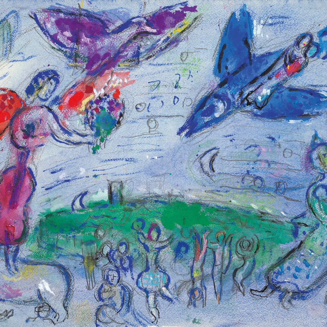Marc Chagall — Этюд для "Жен вояжа", 1968