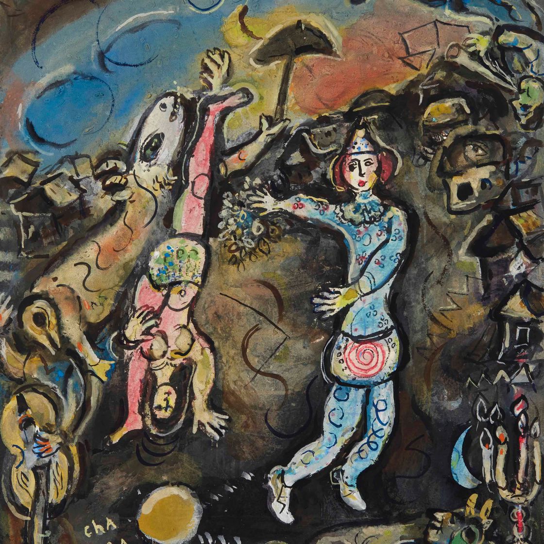 Marc Chagall — Цирк в черном свете