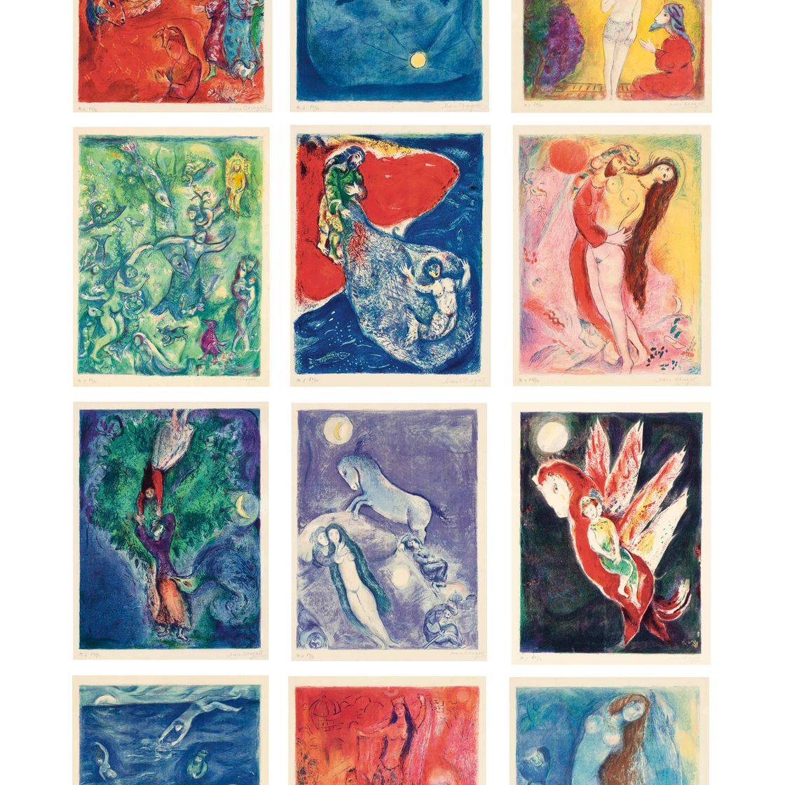 Marc Chagall — Четыре сказки из "Тысячи и одной ночи", "Пантеон Букс", Нью-Йорк, 1948 (Мурло, 36-47; Крамер, 18)