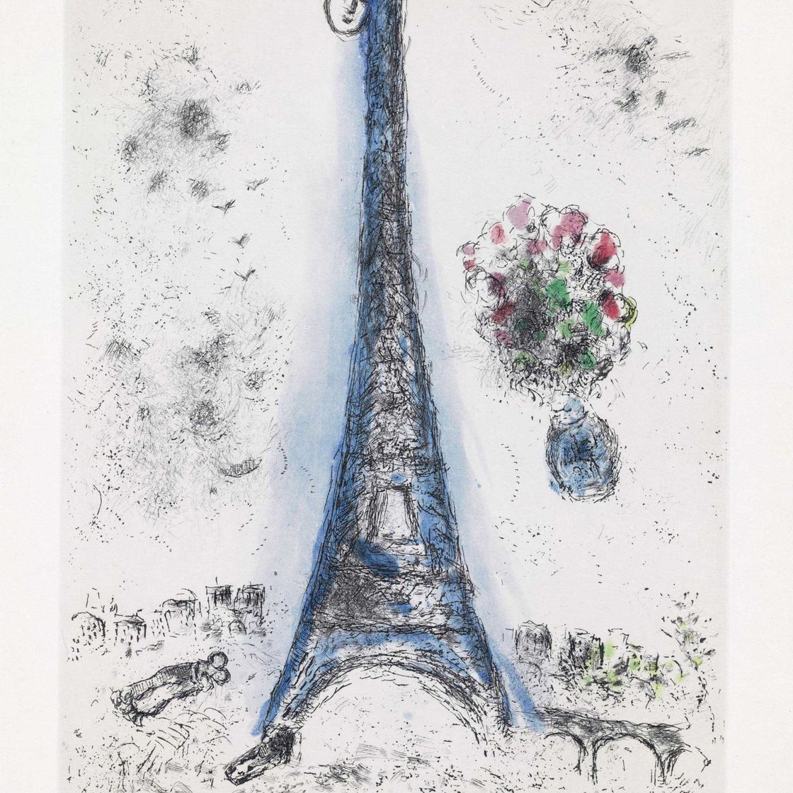 Marc Chagall — Луи Арагон, "Обморок, когда люди выбирают без страха смерти", главный редактор, Париж, 1976 (С. книги 99), изображение 2