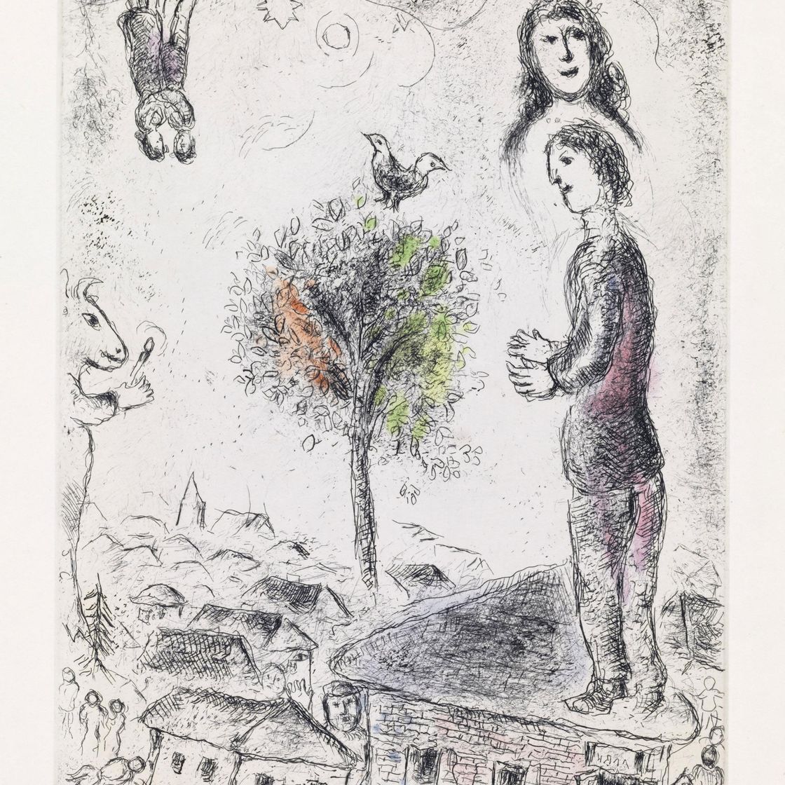 Marc Chagall — Луи Арагон, "Обморок, когда люди выбирают без страха смерти", главный редактор, Париж, 1976 (С. книги 99), изображение 3