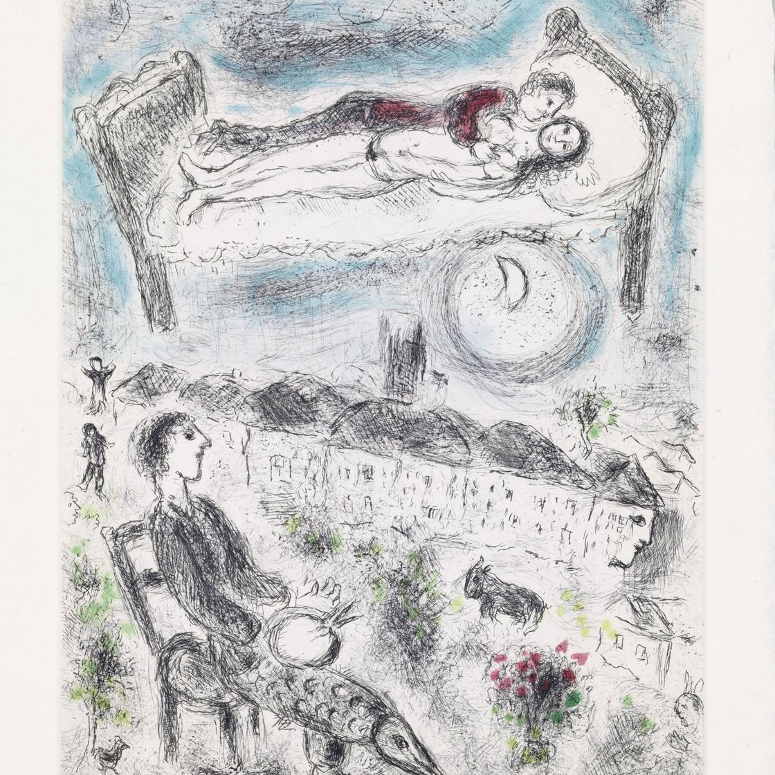 Marc Chagall — Луи Арагон, "Обморок, когда люди выбирают без страха смерти", главный редактор, Париж, 1976 (С. книги 99), изображение 4
