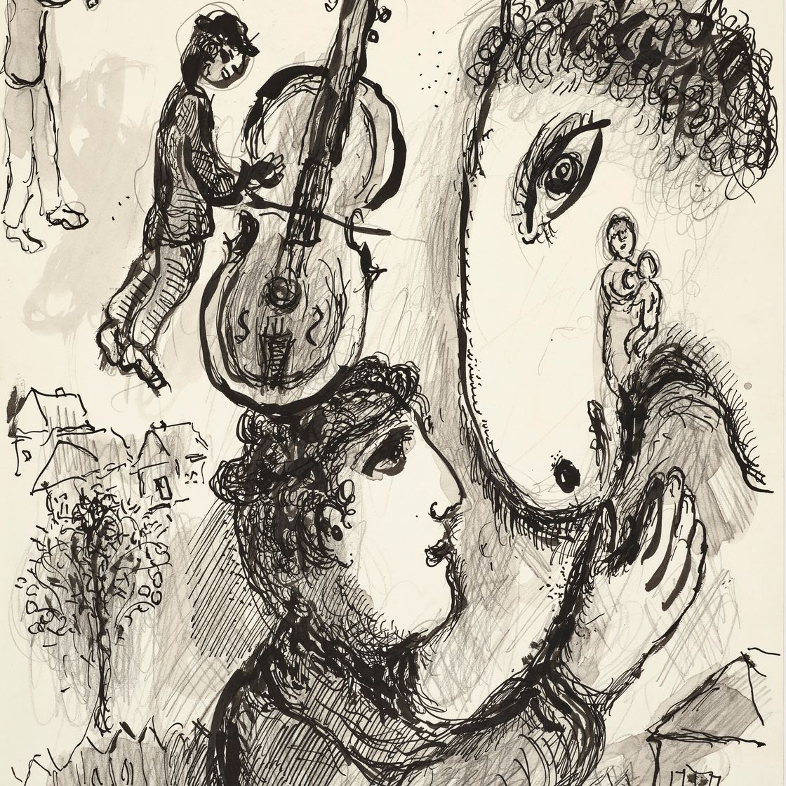 Marc Chagall — Диалог между двумя профилями