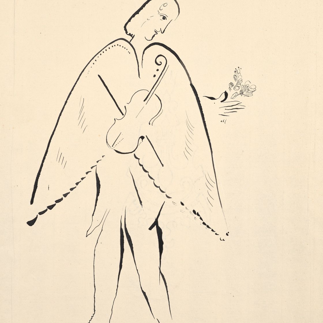Marc Chagall — Виолончелистка Анж в программе концерта Бруно Вальтера в Парижской опере, 10 ноября 1938 года