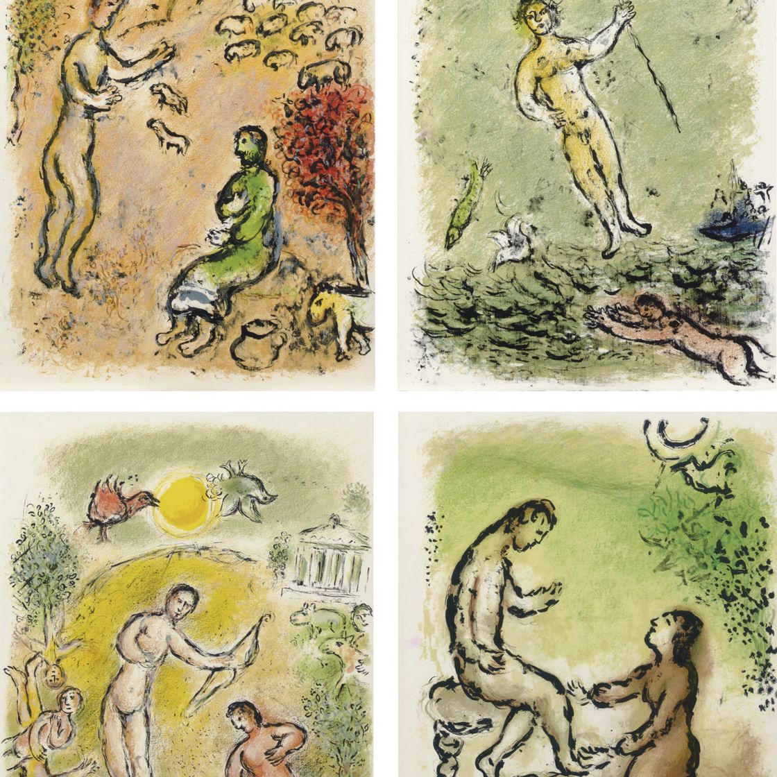 Marc Chagall — Гомер, "Одиссея", Ф. Мурло, Париж, 1974 (Т. 749-830; С. 96)