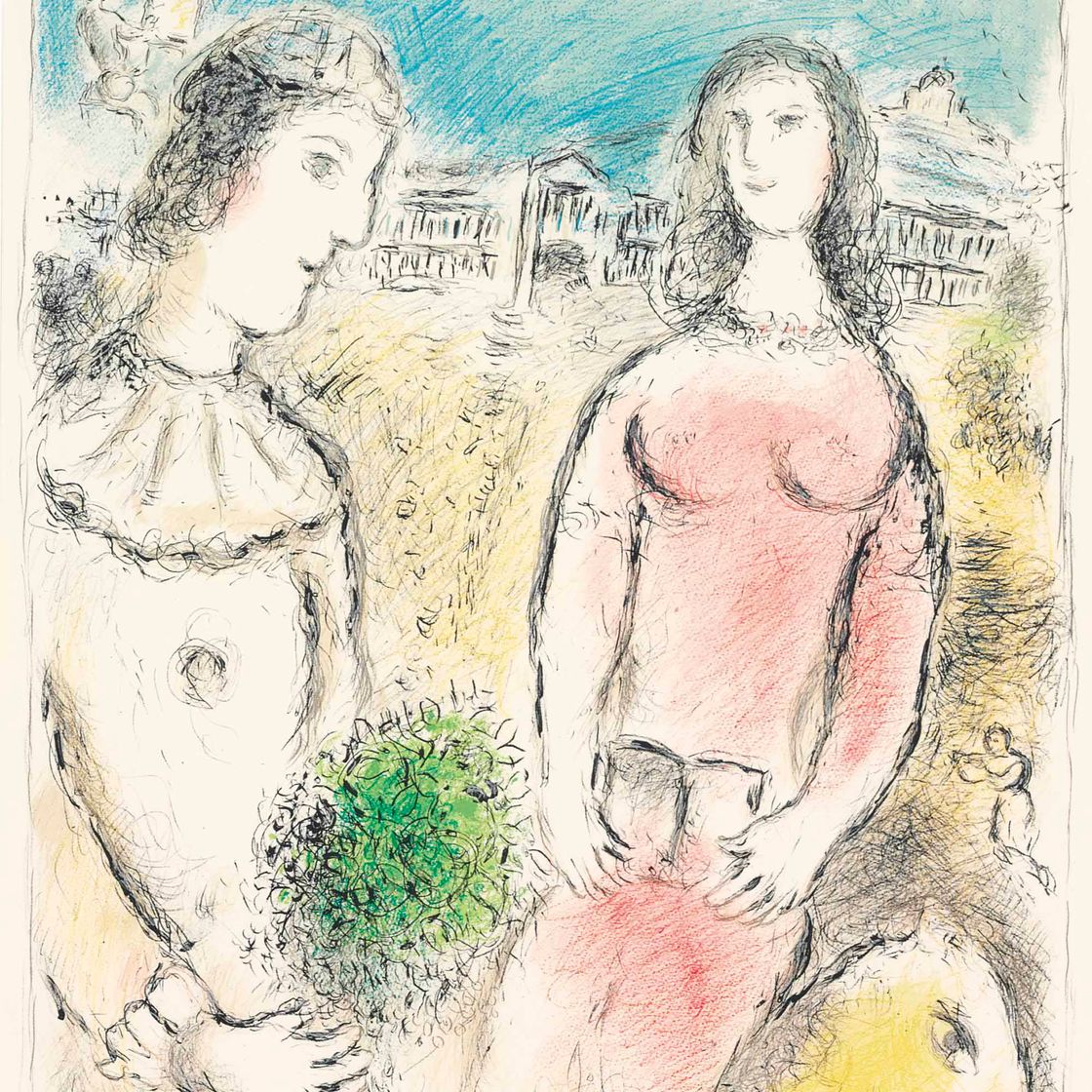 Marc Chagall — Пара в блинчиках