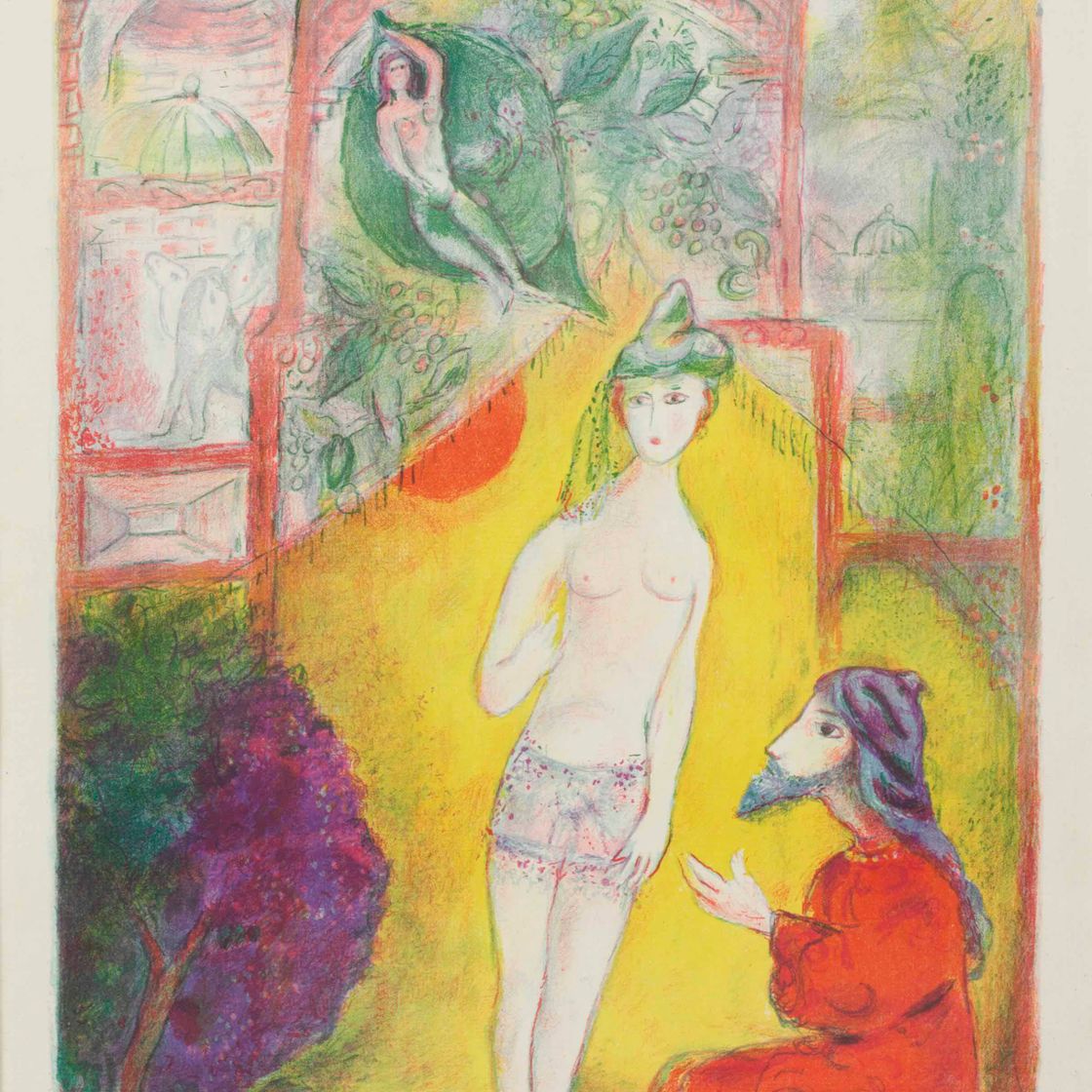 Marc Chagall — Четыре сказки из "Тысячи и одной ночи" : одна пластинка (Мурло, 36; смотрите книги Кремера, 18)